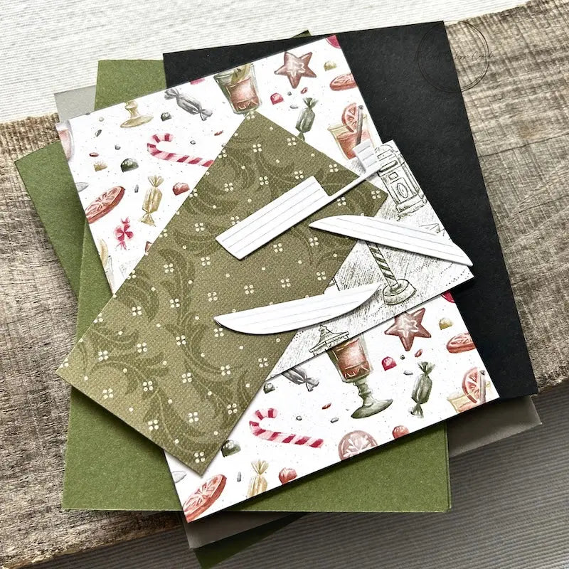 All of the card pieces are laying on top of cards. Everything comes cut and ready for assembly.