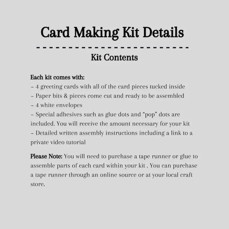A detailed list of what is included in your kit.