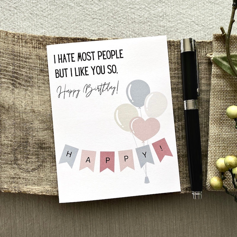 Happy Birthday Card | Introvert Humour | Anti Social Sarcasm