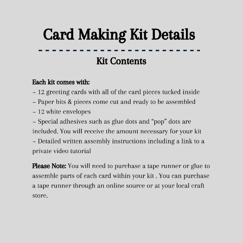 A detailed list of what is included in your kit.