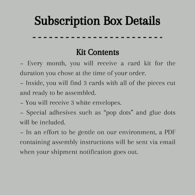 A detailed list of what is included in your kit - The Craft Shoppe Canada