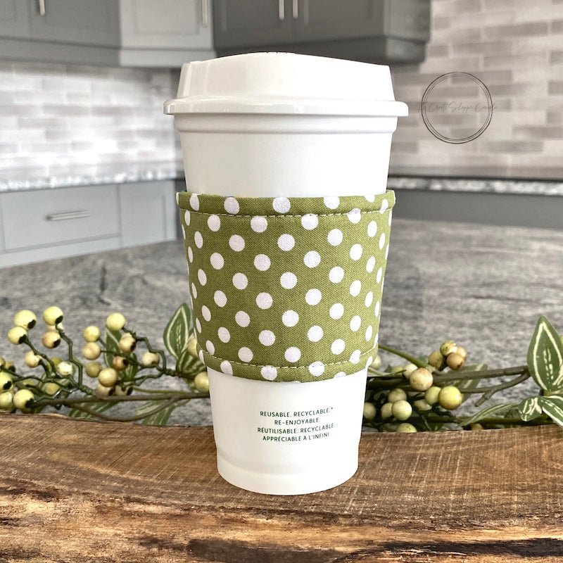 Avocado Print Coffee Sleeve | Eco Friendly Wrap for Tumbler | Reversible Cozy for Cup - The Craft Shoppe Canada