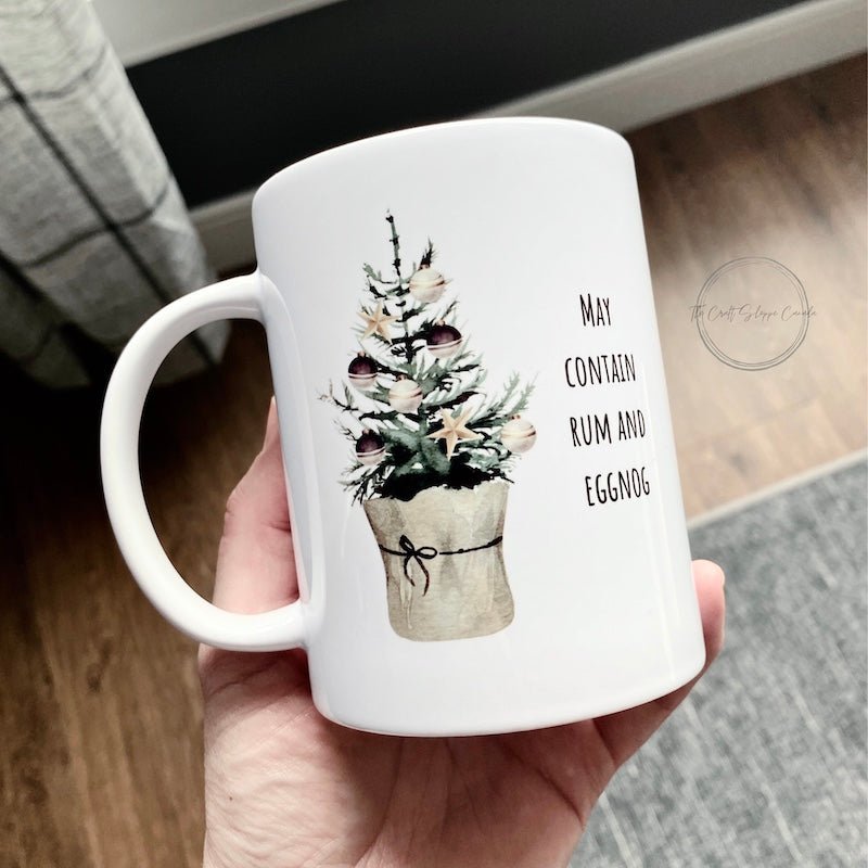 White Ceramic Coffee Tea Mug | Funny and Unique Gift | Christmas Tree Cup - The Craft Shoppe Canada