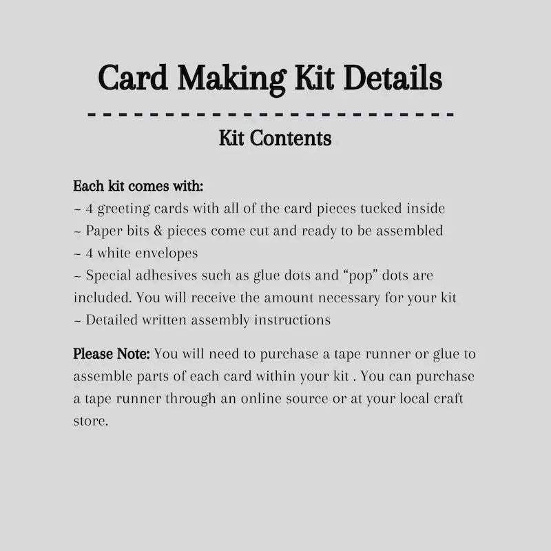 A detailed list of what is included in your kit.