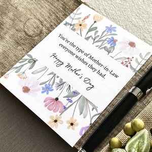 Mother in Law Card | Mother's Day and Birthday Gift | Heartfelt Sentimental Note