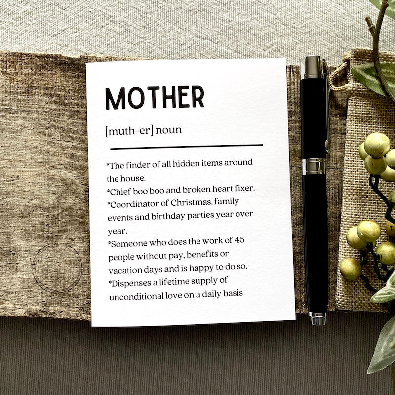 Mothers Day Card | Definition of a Mom | Heartfelt Happy Birthday