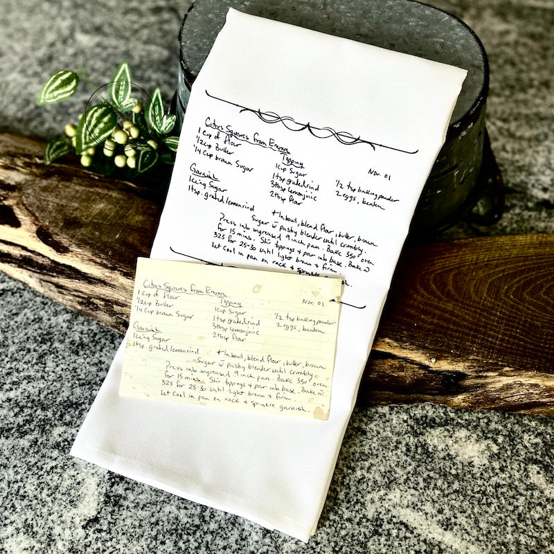 Recipe Tea Towel | Wedding Gift for Couple Unique | Kitchen Decor with Handwriting