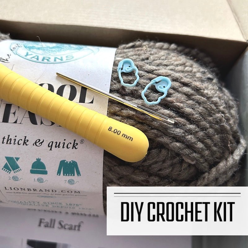 Crochet Kit | Chunky Wool Scarf - The Craft Shoppe Canada