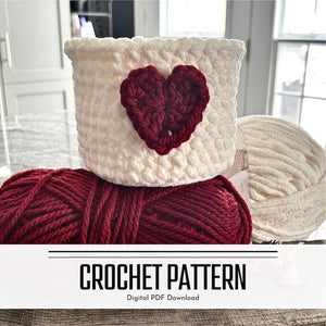 Crochet Pattern | Heart Basket - The Craft Shoppe Canada