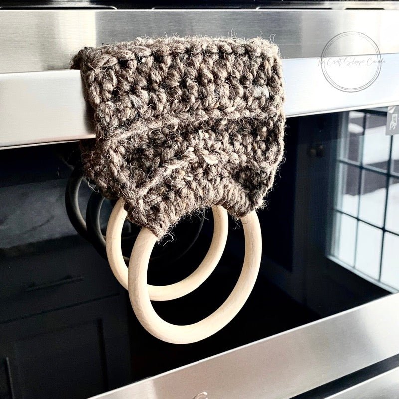 Crochet Tea Towel Holder | House Warming Gift | Handmade Kitchen Accessories - The Craft Shoppe Canada