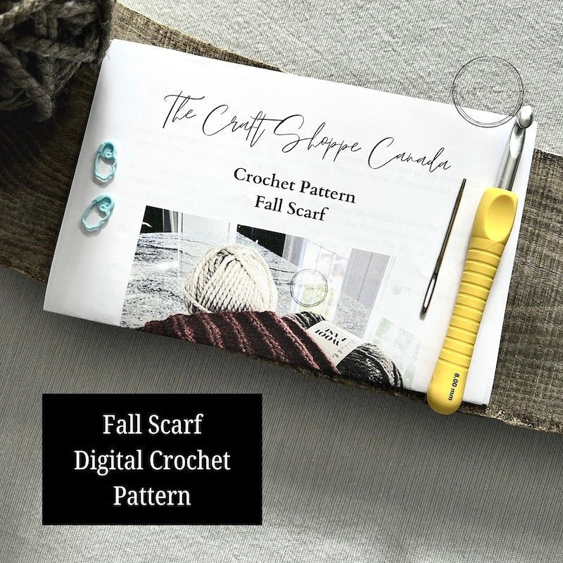 Digital Crochet Pattern | Cozy Fall/Autumn Scarf - The Craft Shoppe Canada