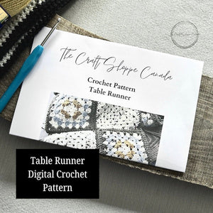 Digital Crochet Pattern | DIY Granny Square Table Runner - The Craft Shoppe Canada