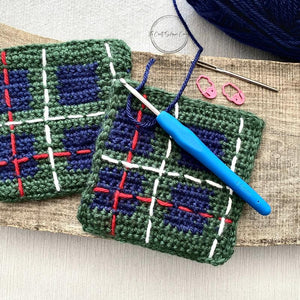 Digital Crochet Pattern | Tartan Coaster Set | Learn to Crochet - The Craft Shoppe Canada