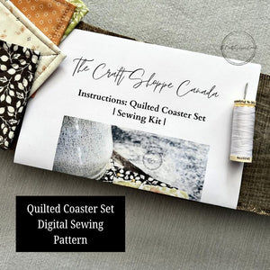 Digital Sewing Pattern for Beginners | DIY Quilted Coaster Set | PDF Pattern - The Craft Shoppe Canada