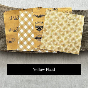 Fabric choices include a mix of yellow fabric squares when ordering your kit - The Craft Shoppe Canada