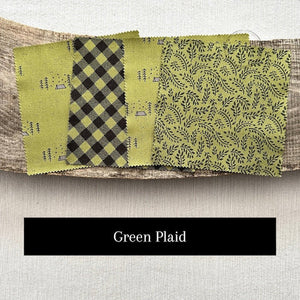 Fabric choices include a mix of green fabric squares when ordering your kit - The Craft Shoppe Canada