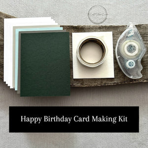 A birthday card-making kit with 4 pre-cut cards, envelopes, special adhesives, and printed assembly instructions. Each card is made with 80 lb. cardstock and measures 4 1/4" x 5.5" - The Craft Shoppe Canada