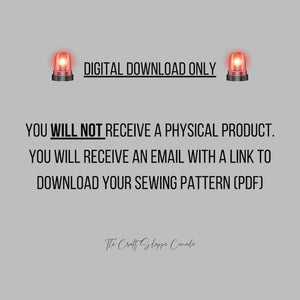 A warning that this is a digital download only and that a finished item will not be sent - The Craft Shoppe Canada