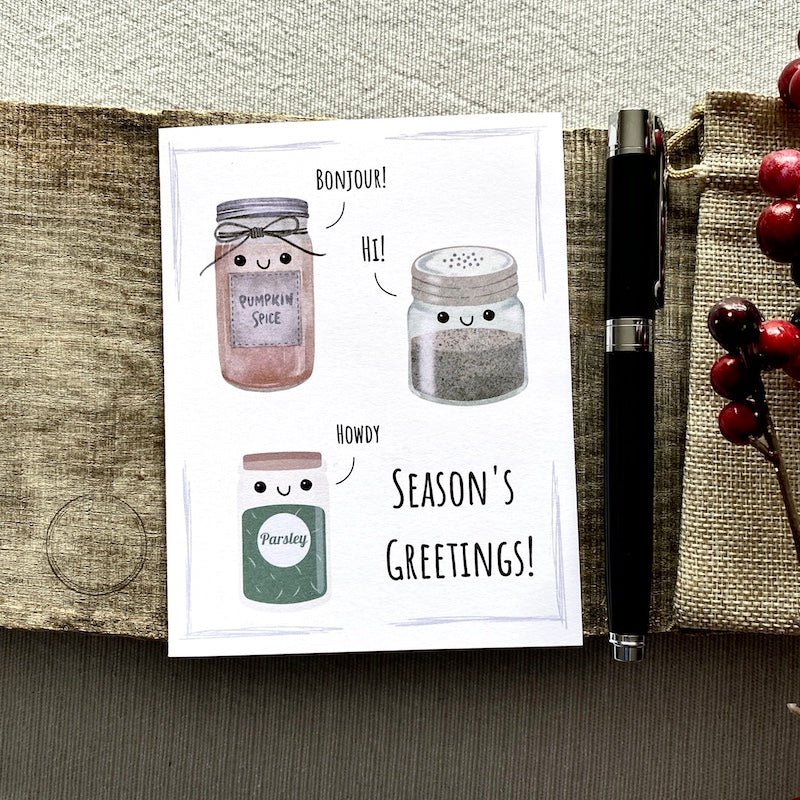 Seasonal Christmas Card | Seasons Greetings | Merry Christmas Holiday card - The Craft Shoppe Canada